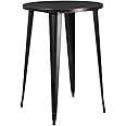 Flash Furniture Philip Commercial Grade 30" Round Black-Antique Gold Metal Indoor-Outdoor Bar Height Table