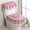 Yuzhijie Love toilet cover stof cover doek driedelige wc-bril stofdicht toilet cover, B