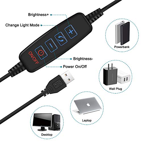 Selfie Ring Light for Laptop Monitor Computer Clip On, Video Conferencing Light with Clamp Mount for Zoom Call/Zoom Lighting/Remote Working/Self Broadcasting/Live Streaming