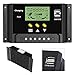 ALLPOWERS 30A Solar Charger Controller 12V/24V Solar Panel Battery Intelligent Regulator with Dual USB Ports, LCD Display