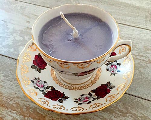 Teacup Candle - Vintage Colclough Rose Design with Jasmine Scented Soy Wax Candle