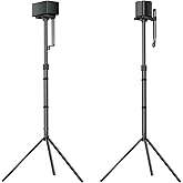 ULTIMEA 2-Pack Universal Height-Adjustable Speaker Stands, Black Floor Speaker Stand with 3KG Capacity, Extendable from 62cm to 93cm for Satellite Speakers, Steady 310