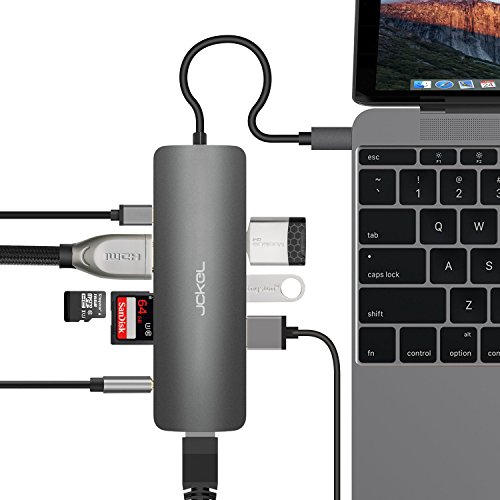 USB C Hub, 9 in1 Multi-Port Adapter Type C Hub with Type-C Charging Port, 4K HDMI Output, Gigabit Ethernet Port, 3.5mm Audio Jack, 3 USB 3.0 Port, TF/SD Card Reader for MacBook Pro and more