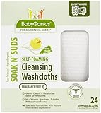 BabyGanics Soakin' Suds Disposible Washcloths - Fragrance Free - 24 ct