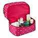 EN'DA professional Big Size Cosmetic Bag for Organize Makeups Travel Makeup Bag with Clear Mirror Single Layer Large Storage Space (Rose1)