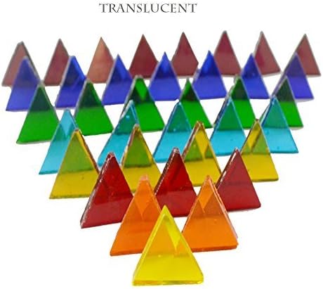 Luokado Stained Glass Triangle Mosaic Tiles Cathedral Glass Translucent Assorted Bright Colors 1.1lb/500g