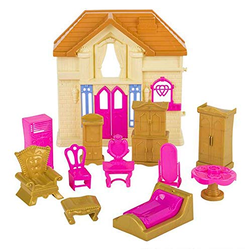 ArtCreativity Doll House Play Set, 8 Inch Dollhouse for Girls with 11