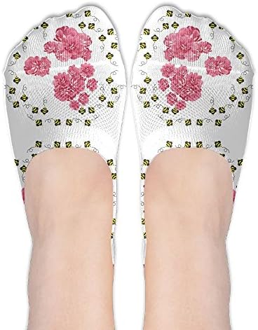 Cute Cartoon Bumble Bee Wallpaper Womens No-Show Socks Funny Novelty Low Cut Liner Socks