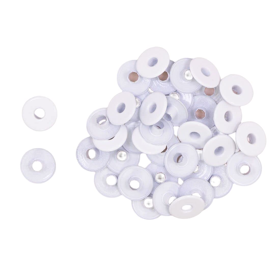 Craftelier - Pack of 40 Wide Eyelets Ideal for Cardmaking, Scrapbooking and Crafts | Suitable for Various Materials | Inner Diameter 5 mm and Outer Diameter 13 mm - 23 Colours (White)