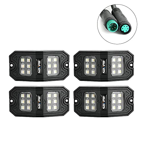 SUNPIE 4 Pods Upgraded 210 Degrees Wide Angle RGBW LED Rock Lights APP