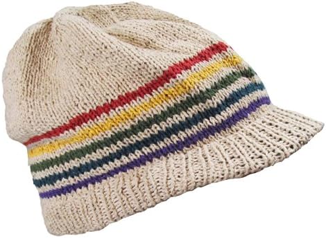 Shangri-La Nook Cotton Beanie Visor Cap Handmade in Nepal