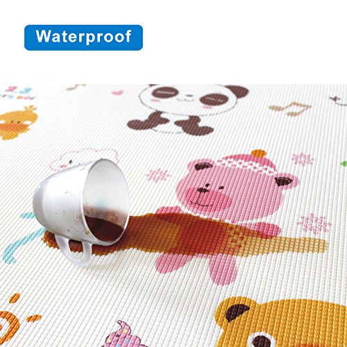 Play mat baby Care XPE Foam Floor Gym Slip thickening Reversible Waterproof playmat Portable double sides Kids Baby Toddler Outdoor or Indoor Use(Forest, 59x70x0.8in)