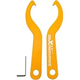 maXpeedingrods 2Pcs Universal C Spanner Hook Wrench Kits, Coilover Heoght Adjustment Tool Steel Spanner Wrench, Gold