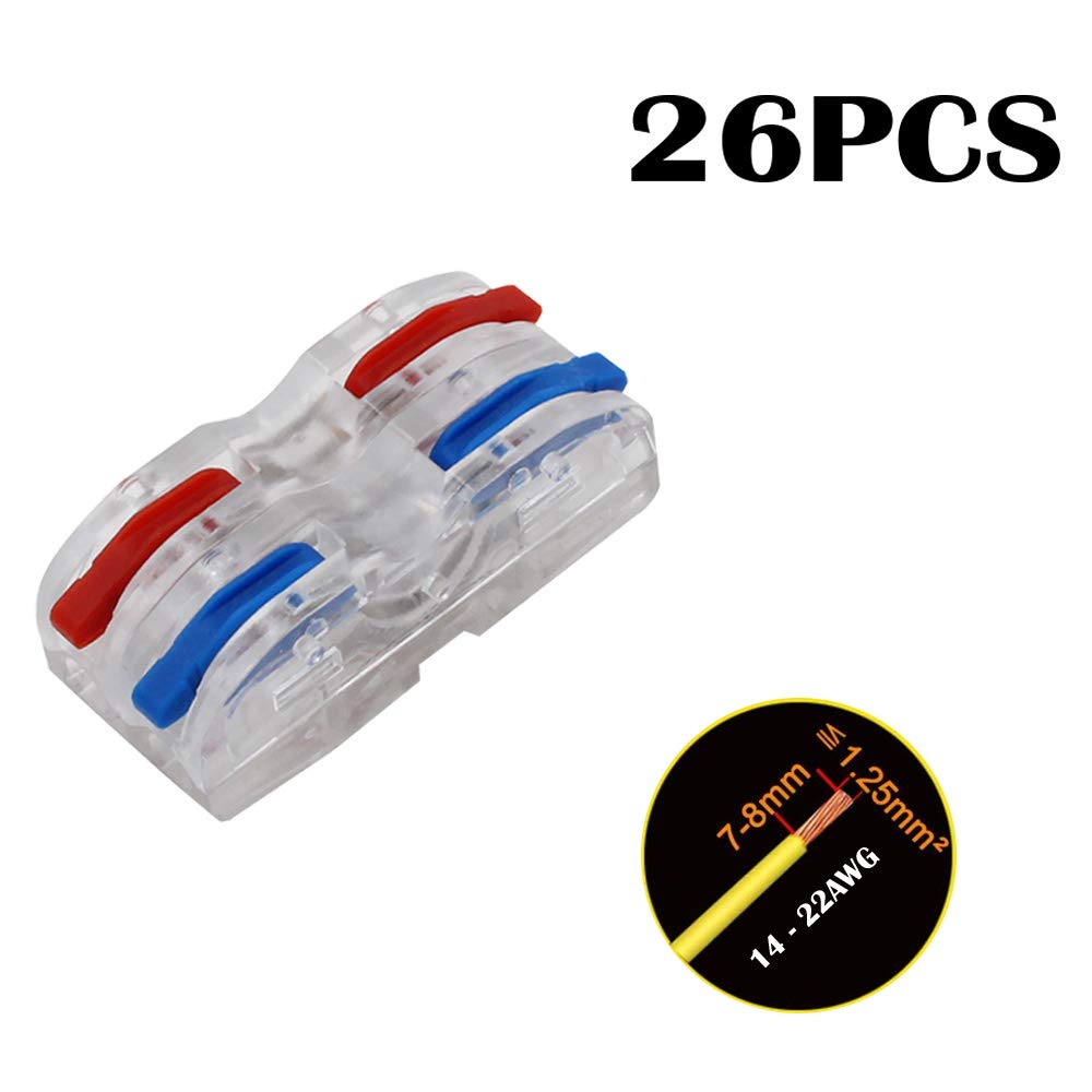 CTRICALVER SPL-1 Compact Wire Connectors, Conductor Wire Clamp Terminal Block with Levers for Solid Stranded - Image 3