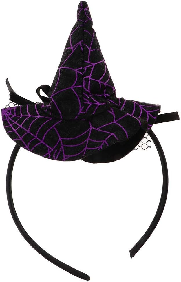 FRECI Halloween Headband Spider Witch Hat Head Piece Hair Band Accessory Party Cosplay Costume Favors Supplies - #3, Black, Medium: Toys & Games
