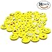 BUSHIBU 36Pcs Yellow Color Round Emoji Face Erasers(Random delivery combination expression)