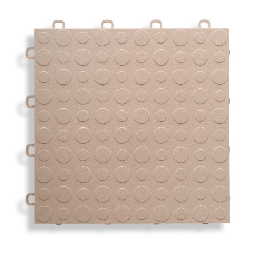 BlockTile B0US5130 Garage Flooring Interlocking Tiles Coin Top Pack, Beige, 30-Pack - Thumbnail 3
