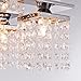 Modern Crystal Chandelier Crystal Raindrop Flush Mount Ceiling Light Fixture Square Ceiling Light for Bedroom Living Room Kitchen