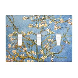 Pznen Triple Toggle Wall Plate, Almond Tree Van