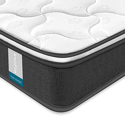 Inofia マットレス クイーン ポケットコイル 高反発マットレス 極厚24cm ベッド高密度 3dメッシュ 通気性抜群 圧縮梱包 持ち運び便利