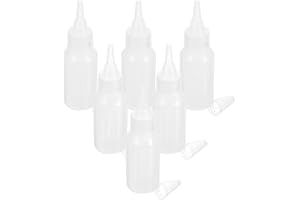 CIMAXIC 6pcs 30ml Plastic Squeeze Bottles Cap, Thick Mini Applicator Bottles for Glue, Dye, and Craft