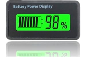 12V 24V 36V 48V Battery Meter, Digital Battery Capacity Tester with LCD Display, Waterproof Screen Acid and Lithium Ion Batte