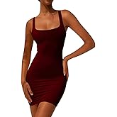 YFANG Women's Casual Tank Top Bodycon Dress Basic Sleeveless Club Mini Dress