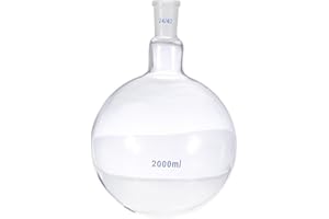 PATIKIL 2000ml Boiling Flask, 3.3 Borosilicate Glass Single Neck Round Bottom Flask Heavy Wall with 24/40 Standard Taper Oute