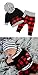 2pcs Outfit Newborn Baby Boy Girl Long Sleeve Black Hoodie with Check Pocket Tops Plaid Long Pants Clothes