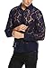 Coofandy Mens See Through Sexy Lace Mesh Long Sleeve Slim Fit Shirt,Blue,Medium