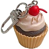 KIFEDSLJ Simulation Food Keychain Croissant Hamburger Sandwich Cupcake Keyring for Handbag Purse Jewelry