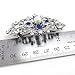 Women Hair Barrette Something Blue Wedding Crystal Simulated Pearl Romancing Heart Rhinestone Small, 2.5in