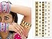Boho Gold Temporary Tattoos - Metallic Gold Henna Tattoo Kit | 10 sheets & 100+ designs | Boho Glitter Accessories Stickers | Fits Men, Women & Kids | For Face, Body, Music Festival Clothing, Costumes