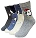 JJMax Women's Ocean Friends Whales and Penguins Cotton Blend Cute Crew Socks , Penguins, One Size