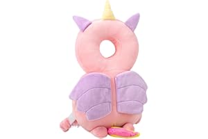 BORDSTRACT Cartoon Baby Head Protector Backpack, Soft, Breathable, and Adjustable, for 0-3 Years Old(Unicorn Plush)