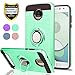 Moto Z2 Play Phone Case with HD Screen Protector,Ymhxcy 360 Degree Rotating Ring & Bracket Dual Layer Resistant Back Cover for Motorola Moto Z Play (2nd Gen.)-ZH Mint