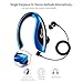 GUOER Wireless Bluetooth Headset V4.1 (Business Style) Headset Bass Sound Headphones Handsfree with Microphone for iPhone Samsung Huawei HTC, etc(Black/Blue)