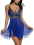 Avidlove Women V Neck Babydoll Strap Lingerie Lace Chemise Teddy Outfits