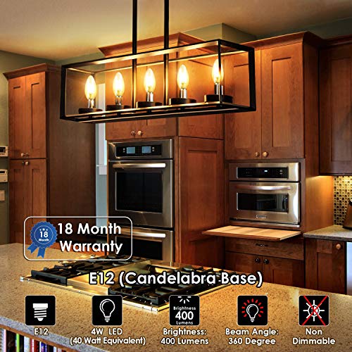 Albrillo E12 LED Bulb LED Candelabra Bulb, Ceiling Fan Light Bulbs 40 Watt Equivalent, Warm White 2700K, 6 Pack