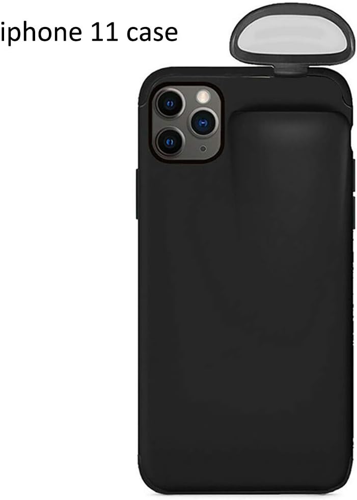 Ternence Flynn Multifunction Mobile Phone Cases, 2 in 1 Design Unified Protective Compatible Storage Phone Shell for AirPods iPhoneXS/X iPhoneXR iPhone11 iPhone11 pro iPhone11 pro max (Black)