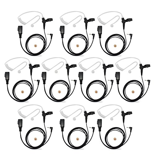 abcGoodefg Covert Acoustic Tube Headset Earpiece Police PTT Mic for Motorola HYT (Hytera) Talkabout Radio Walkie Talkie TC1688 MH230R MR350R MS350R MD200TPR MT350R MG160A MH230TPR 1-pin (10 Pack)