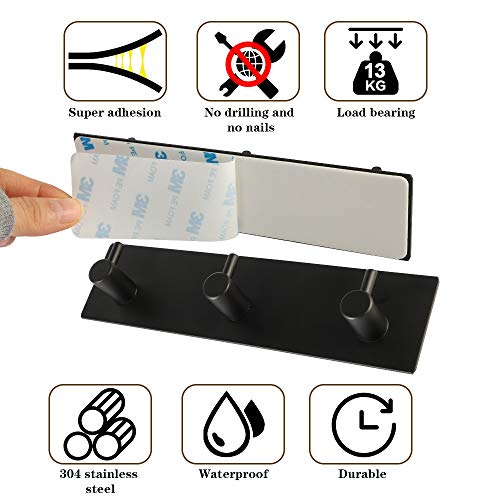 Picowe Key Holder for Wall Decorative, Adhesive Stainless Steel Key