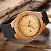 CUCOL Wooden Watches For Men Casual Black Cowhide Leather Strap Wood Watch With Box (date(black))