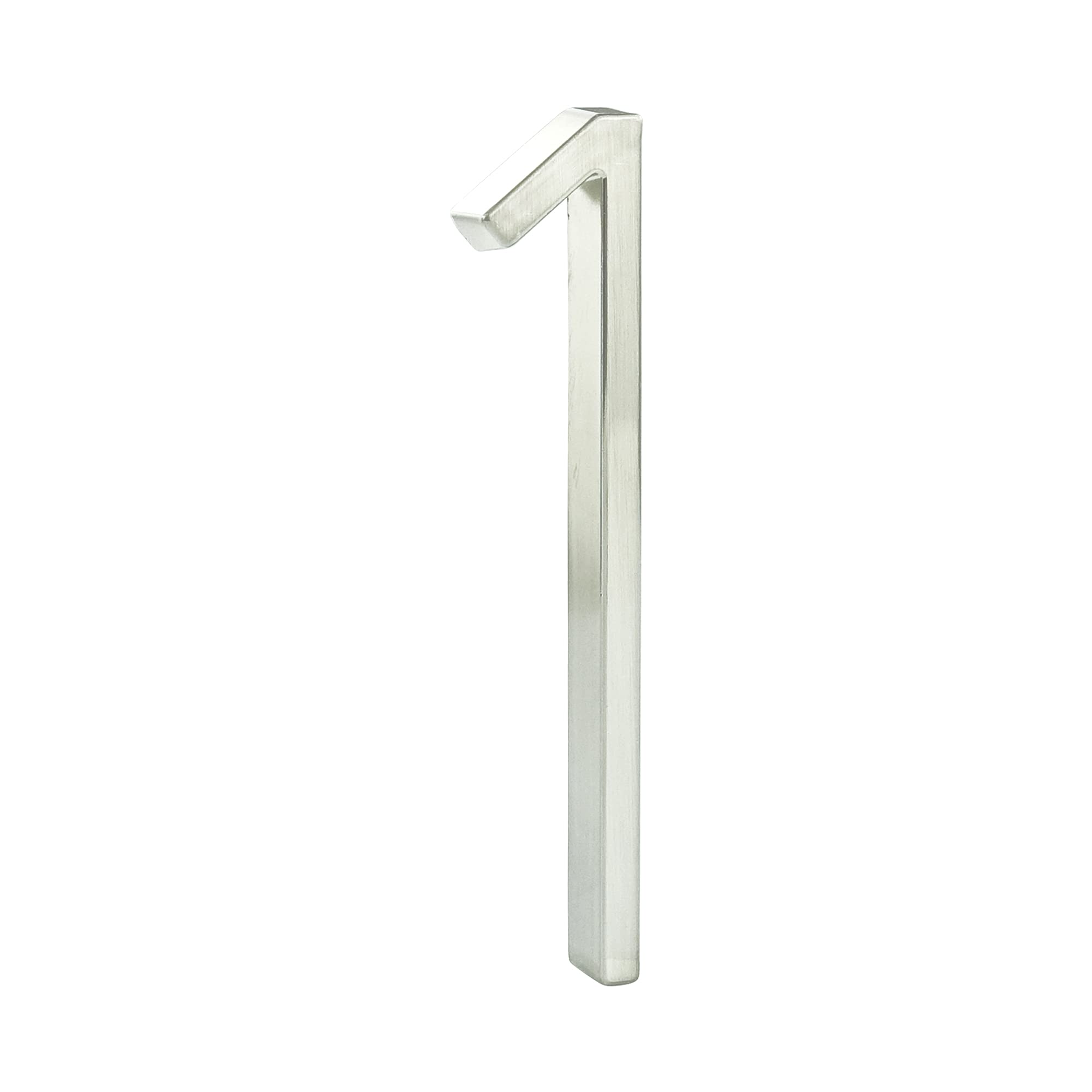 HASWARE Floating House Number Sign: 5 inch Modern Door Signage - Striking for Street Home Address Numerals (1, Silver)