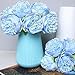 Felice Arts Silk Peony Bouquet 5 Heads Artificial Fake Flower Bunch Bouquet Bridal Bouquet Wedding Living Room Table Home Garden Decoration (Blue)