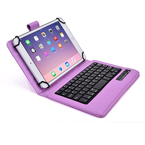 Lenovo IdeaTab S5000 keyboard case, COOPER INFINITE EXECUTIVE 2-in-1 Wireless Bluetooth Keyboard Magnetic Leather Travel Cases Cover Holder Folio Portfolio + Stand (Light Purple)