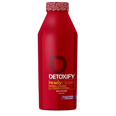 Detoxify Ready Clean Herbal Cleanse &amp;amp;ndash; Grape Flavor&amp;amp;ndash; 16 oz | Professionally Formulated Herbal Detox Drink | Enhanced with