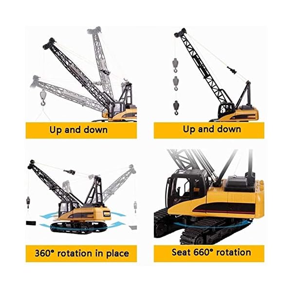 LKNJLL RC-Cars for Kinder, Fernbedienung Bagger Spielzeug Groß, Ingenieurwesen Fahrzeug Tower Crane Fernbedienung… – Bild 7