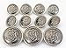 11 Pieces Vintage Antique Dark Silver Metal Blazer Button Set - King's Crowned, Vine - for Blazer, Suits, Sport Coat, Uniform, Jacket