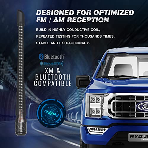 Rydonair Short Antenna Compatible with Ford F150 2009-2026 | 7 inches Rubber Antenna Replacement | Designed for Optimized FM/AM Reception